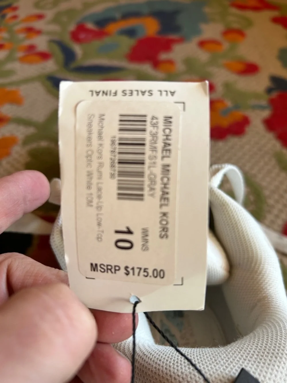 Michael Kors White Leather MK Heel Logo Sneakers